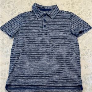 All in Motion Blue Striped Active Polo Shirt Short Sleeves